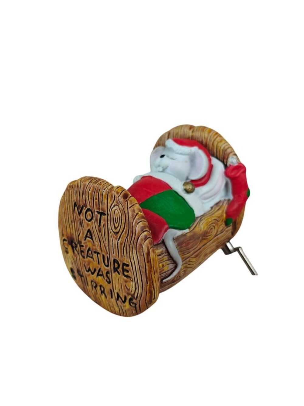 Vintage Not A Creature Was Stirring Musical Wind-Up Mouse Ceramic Taiwan